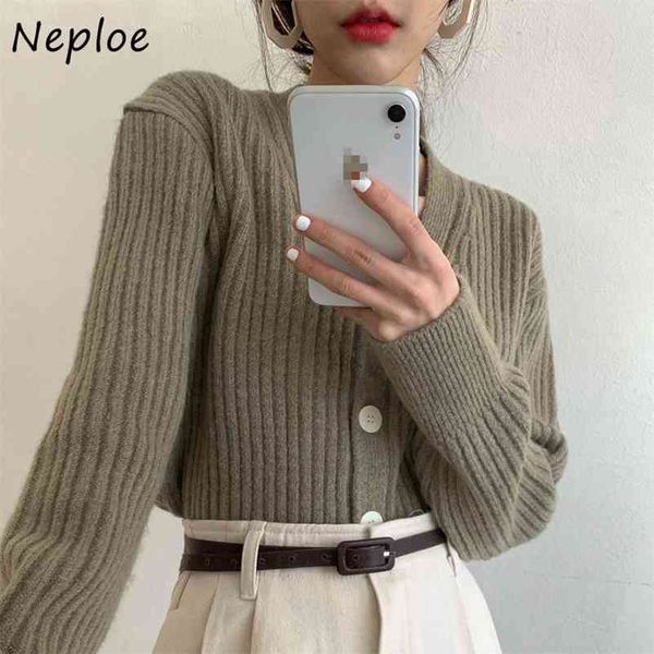 v-neck chic all-match single-breasted sweater solid color long sleeve femme knitted cardigan soft warm women's coat 210422, White;black
v-neck chic all-match single-breasted sweater solid color long sleeve femme knitted cardigan soft warm women's coat 210422, White;black