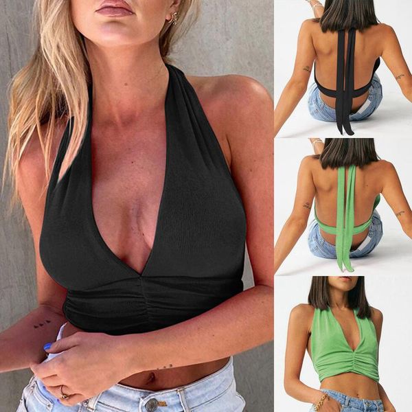 women's bandage open back vest summer fashion casual solid color sleeveless deep v pleated tank camiseta tirantes mujer tanks & camis, White
women's bandage open back vest summer fashion casual solid color sleeveless deep v pleated tank camiseta tirantes mujer tanks & camis, White