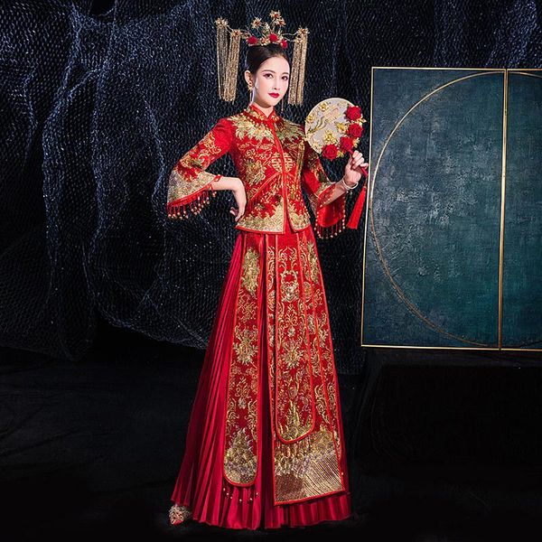 chinese wedding dress female toast xiuhefu 2021 autumn and winter look thin ethnic clothing, Red
chinese wedding dress female toast xiuhefu 2021 autumn and winter look thin ethnic clothing, Red