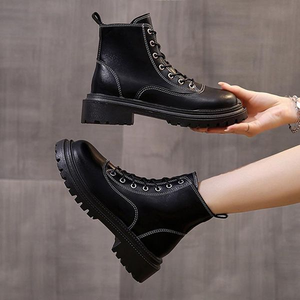 boots women classic black handsome ankle female lace up side zipper thick heels shoes pu leather waterproof footwear for lady
boots women classic black handsome ankle female lace up side zipper thick heels shoes pu leather waterproof footwear for lady