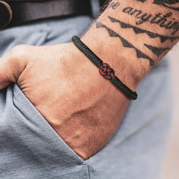 link, chain protection bracelet men, burgundy bracelet, luck knot tibetan buddhist bracelet,simple string adjustable kaballah, Black
link, chain protection bracelet men, burgundy bracelet, luck knot tibetan buddhist bracelet,simple string adjustable kaballah, Black