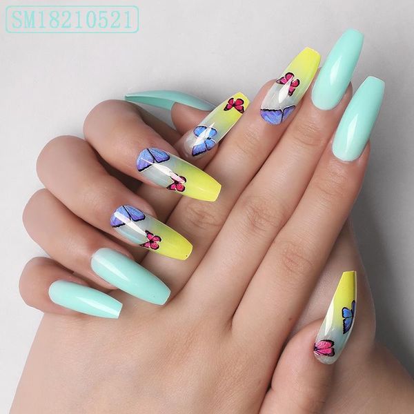 false nails european women nail art tips mid length coffin fake long light green butterfly decor tool finished, Red;gold
false nails european women nail art tips mid length coffin fake long light green butterfly decor tool finished, Red;gold