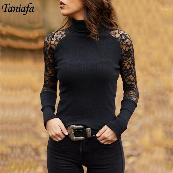 fashion women's lace stitching long-sleeved solid color pullover casual knit sweater blouse spring turtlenck sweaters, White;black
fashion women's lace stitching long-sleeved solid color pullover casual knit sweater blouse spring turtlenck sweaters, White;black