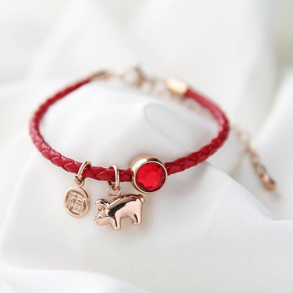 charm bracelets gift bracelet year lucky pig pendant red string fashion personality praying for good luck, Golden;silver
charm bracelets gift bracelet year lucky pig pendant red string fashion personality praying for good luck, Golden;silver