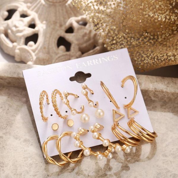 hoop & huggie metal imitation pearl circle earrings set for women 9pcs/set female gold colour jewelry earring fashion round earings 2021, Golden;silver
hoop & huggie metal imitation pearl circle earrings set for women 9pcs/set female gold colour jewelry earring fashion round earings 2021, Golden;silver