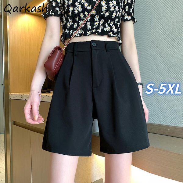 women's shorts high waist women solid ins straight large size summer basic korean fashion simple streetwear ladies casual all-match chi, White;black
women's shorts high waist women solid ins straight large size summer basic korean fashion simple streetwear ladies casual all-match chi, White;black