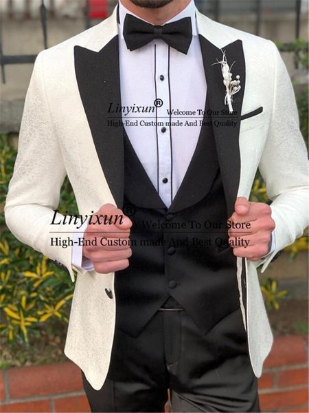 men's suits & blazers elegant white mens for wedding slim fit groom tuxedos black shawl lapel 3 pieces set costume homme groomsmen blaz, White;black
men's suits & blazers elegant white mens for wedding slim fit groom tuxedos black shawl lapel 3 pieces set costume homme groomsmen blaz, White;black