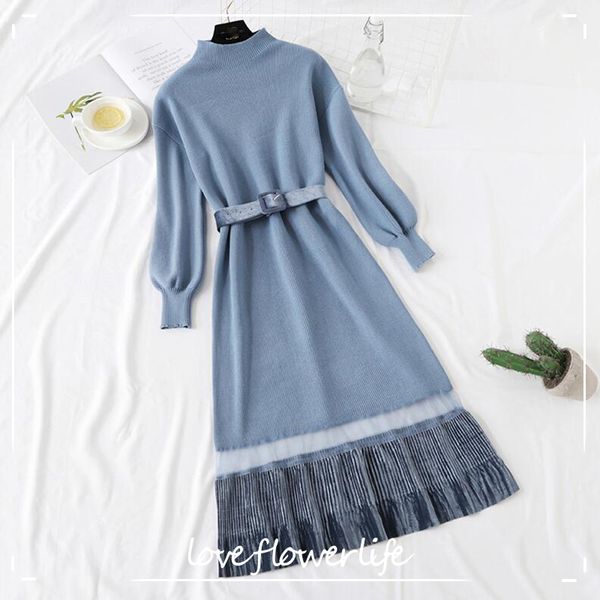 autumn winter long knitted dress women half turtleneck sweater dresses vintage long sleeve warm pleated dress 210521, Black;gray
autumn winter long knitted dress women half turtleneck sweater dresses vintage long sleeve warm pleated dress 210521, Black;gray