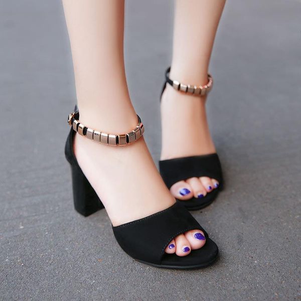 dress shoes the summer style elegant beaded fish mouth thick with women fashion all-match one-word buckled heels sandals, Black
dress shoes the summer style elegant beaded fish mouth thick with women fashion all-match one-word buckled heels sandals, Black