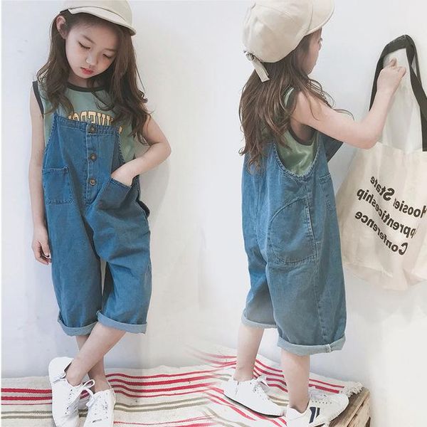 jumpsuits baby overalls summer kids girls short denim 3-9 y children casual loose double-sided jumpsuit jeans shorts, Blue
jumpsuits baby overalls summer kids girls short denim 3-9 y children casual loose double-sided jumpsuit jeans shorts, Blue