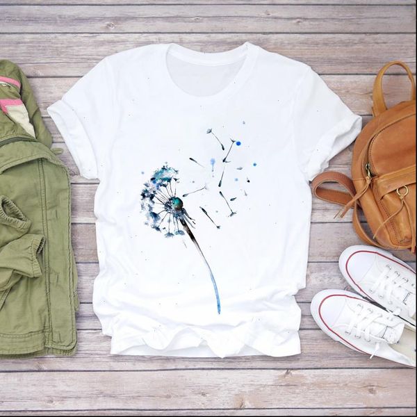 dandelion printing plant fashion women t shirts short sleeve 90s graphic print tee, White
dandelion printing plant fashion women t shirts short sleeve 90s graphic print tee, White