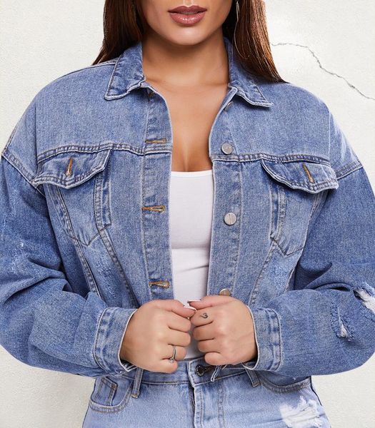 women's jackets cotton ripped hole cropped jean jacket light blue bomber short denim jaqueta long sleeve casual jeans coat, Black;brown
women's jackets cotton ripped hole cropped jean jacket light blue bomber short denim jaqueta long sleeve casual jeans coat, Black;brown