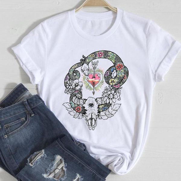 women's t-shirt t-shirts women heifer skull flower vintage fashion 2021 spring clothes stylish tshirt lady print sweet tee, White
women's t-shirt t-shirts women heifer skull flower vintage fashion 2021 spring clothes stylish tshirt lady print sweet tee, White