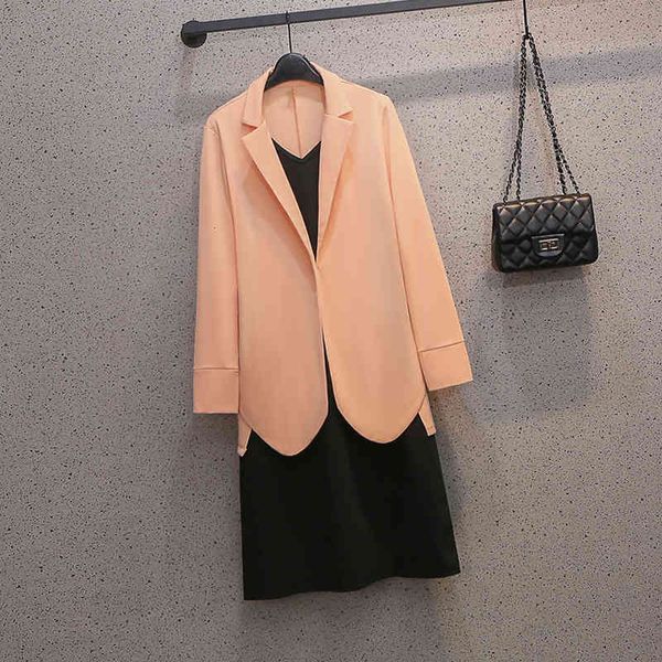 women's wool & blends professional spring plus size set, female casual slim jacket, cardigan + dress with suspenders, two pieces, trend, Black
women's wool & blends professional spring plus size set, female casual slim jacket, cardigan + dress with suspenders, two pieces, trend, Black
