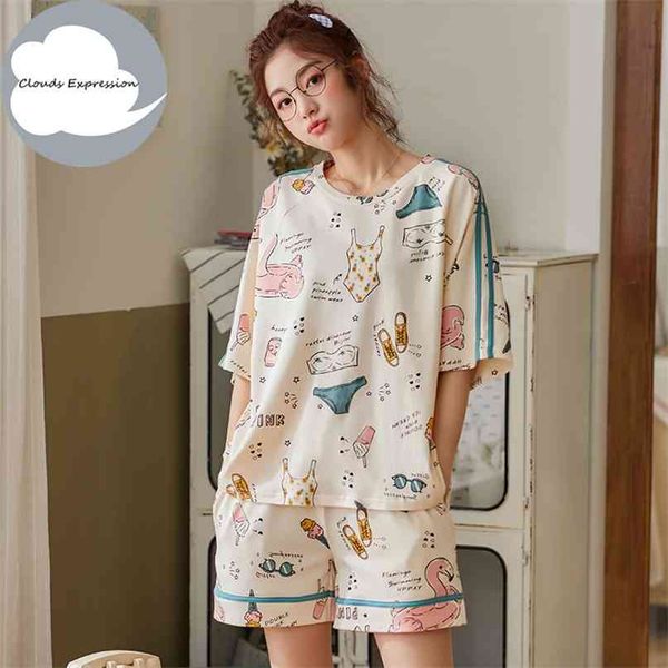 summer knitted cotton women's pajama set couple cartoon nightwear sets women pajamas lovely sleepwear -2xl home fashion 210924, Black;red
summer knitted cotton women's pajama set couple cartoon nightwear sets women pajamas lovely sleepwear -2xl home fashion 210924, Black;red