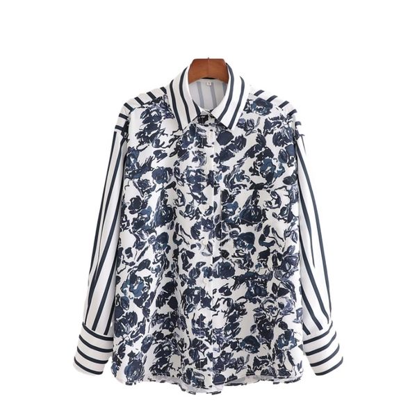 vintage woman loose printed patchwork poplin blouse spring fashion office ladies stripe shirt female elegant oversized 210515, White
vintage woman loose printed patchwork poplin blouse spring fashion office ladies stripe shirt female elegant oversized 210515, White