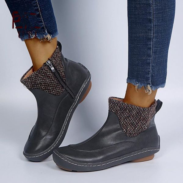boots women's pu leather ankle women cross strap vintage woman shoes short plush punk flat ladies retro botas mujer, Black
boots women's pu leather ankle women cross strap vintage woman shoes short plush punk flat ladies retro botas mujer, Black