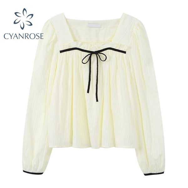 square collar korean blouses long sleeve office ladies casual mori girl sweet elegant loose shirts female pullover retro ol 210515, White
square collar korean blouses long sleeve office ladies casual mori girl sweet elegant loose shirts female pullover retro ol 210515, White