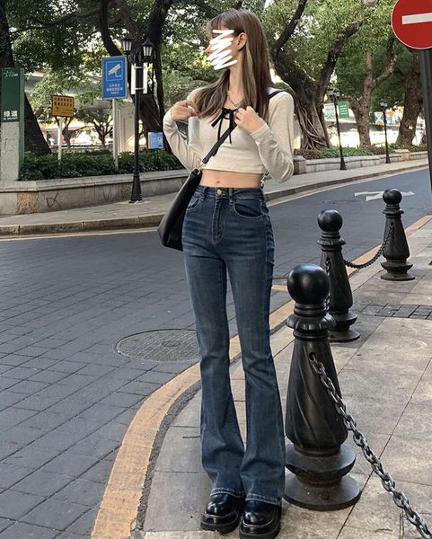 ciseonik millennium spice girl style small slim leg long horn women's fashion, Blue
ciseonik millennium spice girl style small slim leg long horn women's fashion, Blue