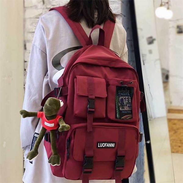 dcimor multiple pocket waterproof nylon women backpack insert buckle student schoolbag lovely book mochilas 211025
dcimor multiple pocket waterproof nylon women backpack insert buckle student schoolbag lovely book mochilas 211025