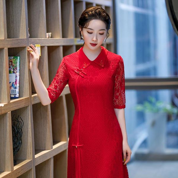 ethnic clothing arrival chinese style women cheongsam elegant evening party qipao dress noble lace plus size modern ladies robe gown, Red
ethnic clothing arrival chinese style women cheongsam elegant evening party qipao dress noble lace plus size modern ladies robe gown, Red