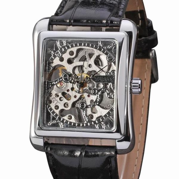 retro ladies mechanical watch women wristwatches skeleton silver rectangle watches leather strap gift clock, Slivery;brown
retro ladies mechanical watch women wristwatches skeleton silver rectangle watches leather strap gift clock, Slivery;brown
