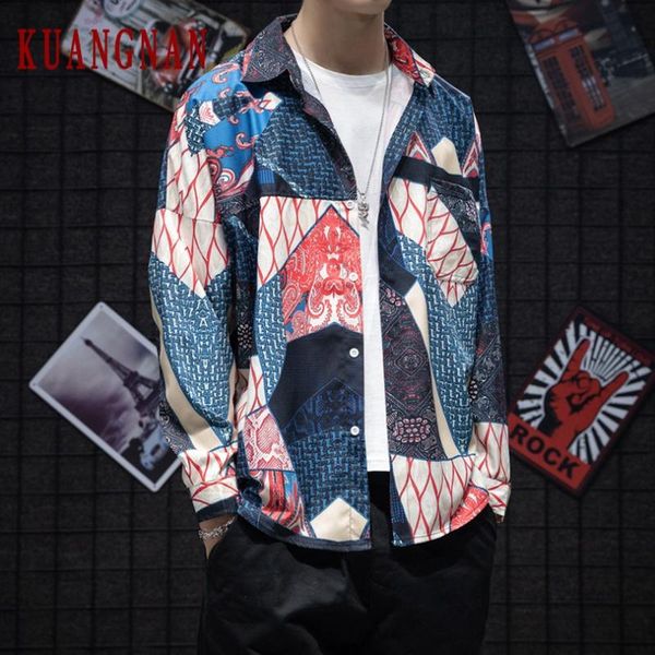 men's casual shirts kuangnan vintage harajuku long sleeve shirt men streetwear hip hop 5xl 2021 autumn, White;black
men's casual shirts kuangnan vintage harajuku long sleeve shirt men streetwear hip hop 5xl 2021 autumn, White;black