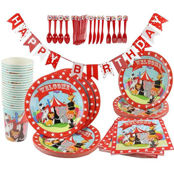 new animal circus party tableware children's disposable paper tray cup flag pulling
new animal circus party tableware children's disposable paper tray cup flag pulling
