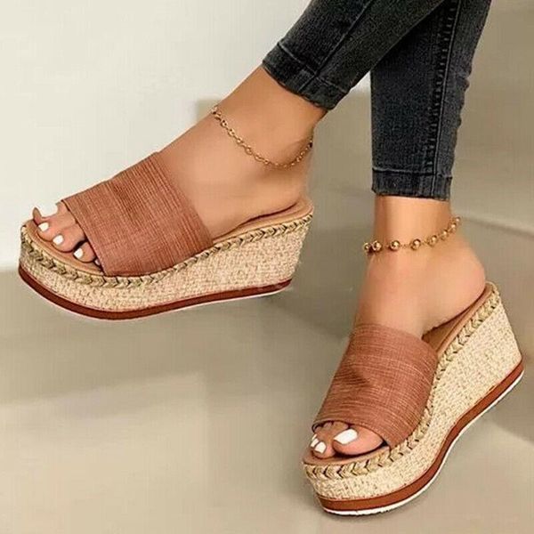 women wedges platform sandal open toe thick soft sole summer beach slippers shoes, Black
women wedges platform sandal open toe thick soft sole summer beach slippers shoes, Black