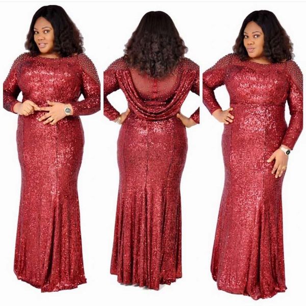 ethnic clothing elegant sequins evening party dress women african clothes pearl fishtail long plus size robe maxi high quality, Red
ethnic clothing elegant sequins evening party dress women african clothes pearl fishtail long plus size robe maxi high quality, Red