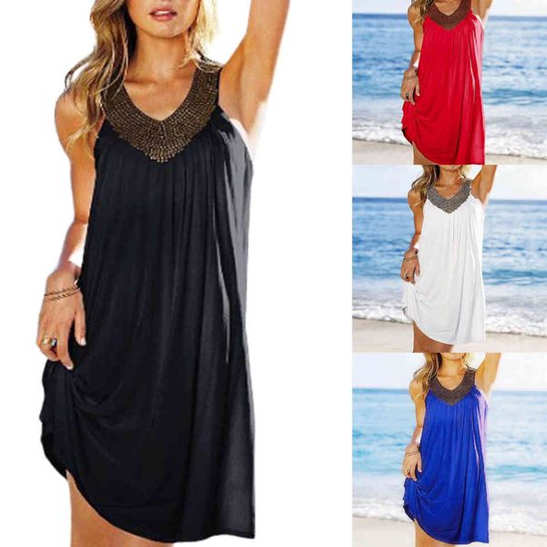 summer robes femme bathrobe 2021 beach boho women's casual clothes with v-low sequin sequins cut loose sukienka dress fitting, Black;gray
summer robes femme bathrobe 2021 beach boho women's casual clothes with v-low sequin sequins cut loose sukienka dress fitting, Black;gray