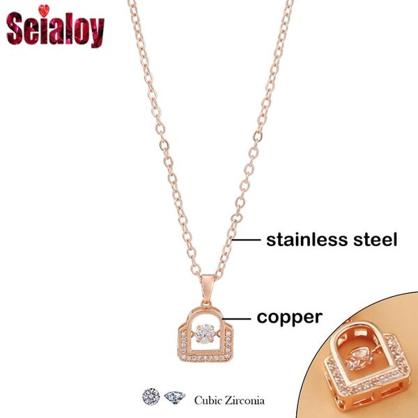 pendant necklaces korea rose gold stainless steel chain cz handbag necklace for women crystal charm girls gift, Silver
pendant necklaces korea rose gold stainless steel chain cz handbag necklace for women crystal charm girls gift, Silver