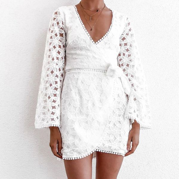 foridol white lace wrap short dress sheer hollow out flare long sleeve embriodery praty dress elegant ladies short dress vestido 210415, Black;gray
foridol white lace wrap short dress sheer hollow out flare long sleeve embriodery praty dress elegant ladies short dress vestido 210415, Black;gray