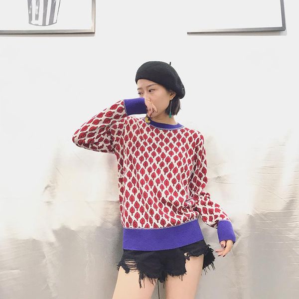 women's sweaters 2021 vintage red leaf jacquard warm sweater long sleeve round neck autumn knit blouse blue, White;black
women's sweaters 2021 vintage red leaf jacquard warm sweater long sleeve round neck autumn knit blouse blue, White;black
