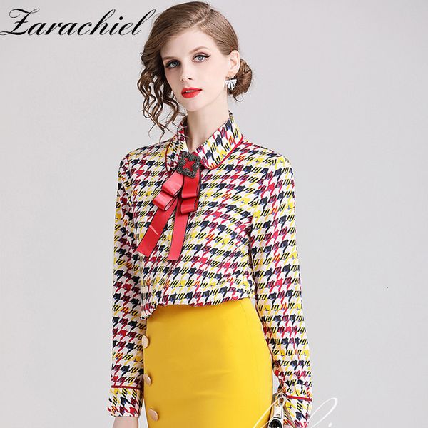 knits runway designer multicolor houndstooth blouse shirt women long sleeve beading bow shirts office ol elegant blusas mujer, White
knits runway designer multicolor houndstooth blouse shirt women long sleeve beading bow shirts office ol elegant blusas mujer, White