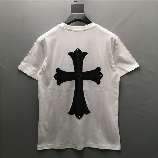 2021 summer tide brand new stereo embroidery pu leather cross t-shirt heavy industry loose short sleeve tee me, White;black
2021 summer tide brand new stereo embroidery pu leather cross t-shirt heavy industry loose short sleeve tee me, White;black