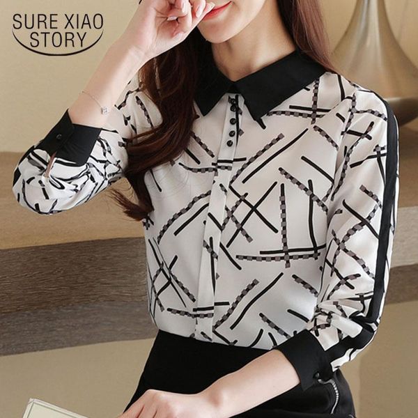 autumn korean style all-match slim design women shirt elegant printing color contrast long sleeve chiffon blouse 10757 women's blouses, White
autumn korean style all-match slim design women shirt elegant printing color contrast long sleeve chiffon blouse 10757 women's blouses, White