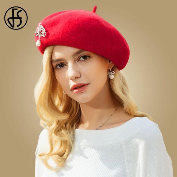 stingy brim hats fs 2021 elegant red beret hat women winter vintage pearls wool knitted beanie french painters warm ski cap gorros mujer, Blue;gray
stingy brim hats fs 2021 elegant red beret hat women winter vintage pearls wool knitted beanie french painters warm ski cap gorros mujer, Blue;gray