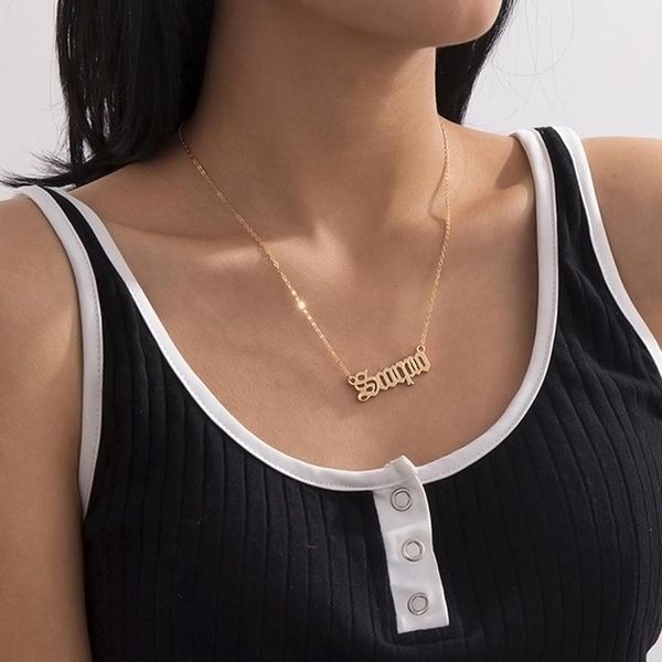 chokers single layer fashion wild double hanging letter pendant necklace for women zinc alloy gold chain, Golden;silver
chokers single layer fashion wild double hanging letter pendant necklace for women zinc alloy gold chain, Golden;silver