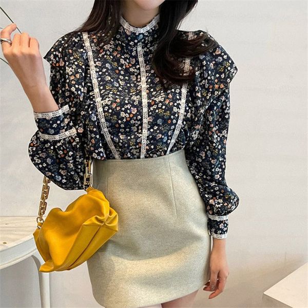 dress vintage floral ruffles sleeves ol high street fashion blouses brief printed all match chic women shirts, White
dress vintage floral ruffles sleeves ol high street fashion blouses brief printed all match chic women shirts, White