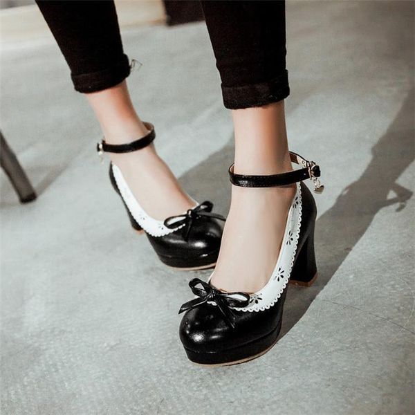 design sweet lolita mary janes shoes women ruflles broider bwtie chunky block high heels wedding pumps dress 34-43, Black
design sweet lolita mary janes shoes women ruflles broider bwtie chunky block high heels wedding pumps dress 34-43, Black