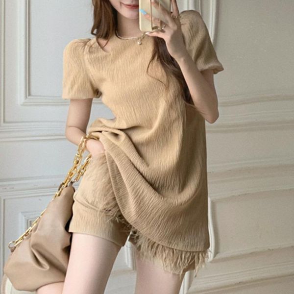women's tracksuits casual shorts suits temperament niche design sensual clavicle hollow tassel + elastic waist with belt two piece sets, Gray
women's tracksuits casual shorts suits temperament niche design sensual clavicle hollow tassel + elastic waist with belt two piece sets, Gray