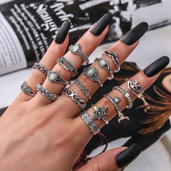 cluster rings vintage set for women boho heart knuckle finger ring female bohemian gold silver color jewelry accessories, Golden;silver
cluster rings vintage set for women boho heart knuckle finger ring female bohemian gold silver color jewelry accessories, Golden;silver