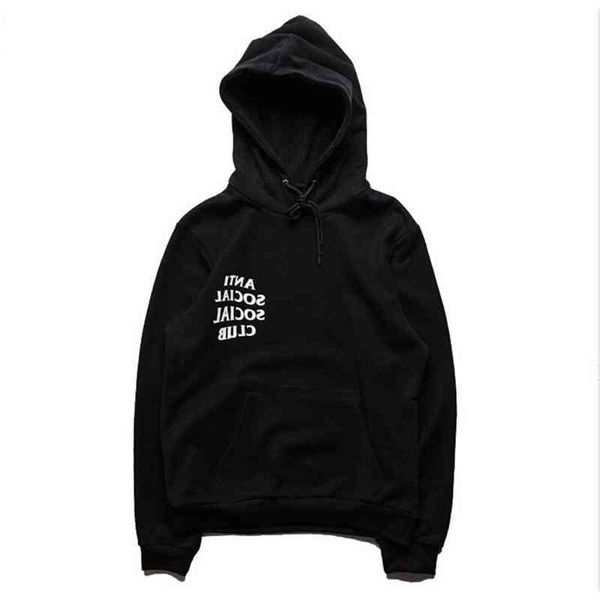 assc personality letter hooded couple ins chao kanye men's plush sweater1, Black