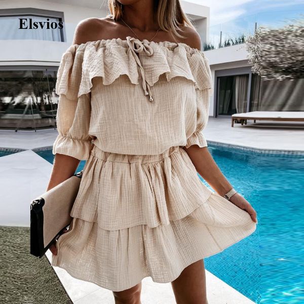 casual dresses fashion off shoulder ruffle mini short sleeve women party elegant v neck lace-up summer vestidos qoh7, Black;gray
casual dresses fashion off shoulder ruffle mini short sleeve women party elegant v neck lace-up summer vestidos qoh7, Black;gray
