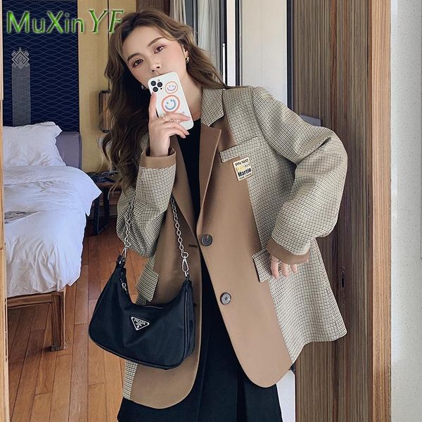 women's suits & blazers jacket 2021 autumn plaid casual suit coat french elegant all-match female trend vintage fashion clothing, White;black
women's suits & blazers jacket 2021 autumn plaid casual suit coat french elegant all-match female trend vintage fashion clothing, White;black