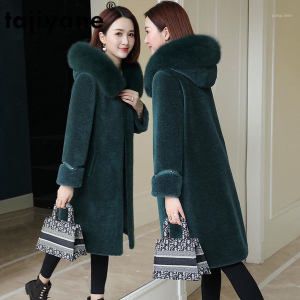 women's fur & faux real coat collar 100% wool jacket autumn winter women clothes 2021 korean vintage sheep shearling zt3649, Black
women's fur & faux real coat collar 100% wool jacket autumn winter women clothes 2021 korean vintage sheep shearling zt3649, Black