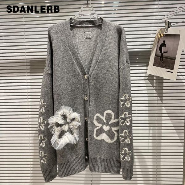 women's knits & tees 2021 autumn and winter long sleeve cardigan coat mesh three-dimensional flower design v-neck mid-length knitted sw, White
women's knits & tees 2021 autumn and winter long sleeve cardigan coat mesh three-dimensional flower design v-neck mid-length knitted sw, White