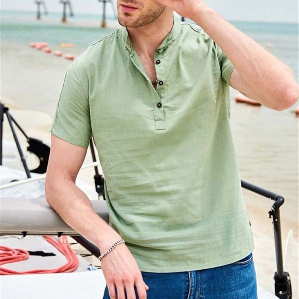men's shirt solid color stand collar street casual button-down short sleeve casual fashion breathable comfortable green l20e#, White;black
men's shirt solid color stand collar street casual button-down short sleeve casual fashion breathable comfortable green l20e#, White;black
