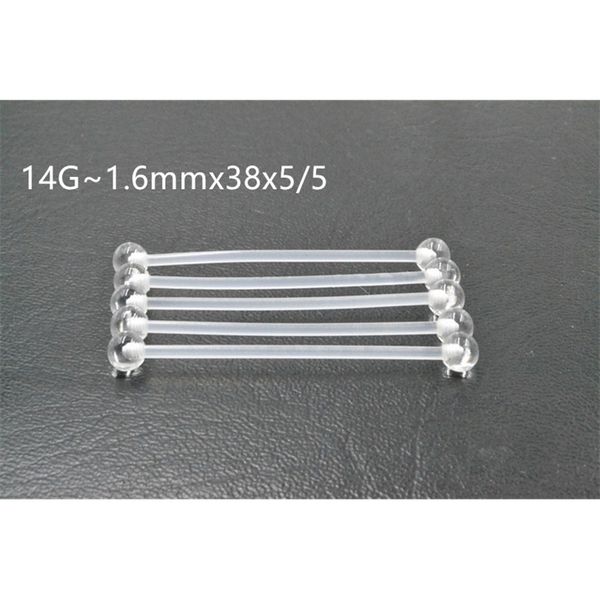 100pcs body jewelry - uv flexible long barbells retainer sleeping piercing industrial bar 1.6x38x5/5mm ear helix, Silver
100pcs body jewelry - uv flexible long barbells retainer sleeping piercing industrial bar 1.6x38x5/5mm ear helix, Silver